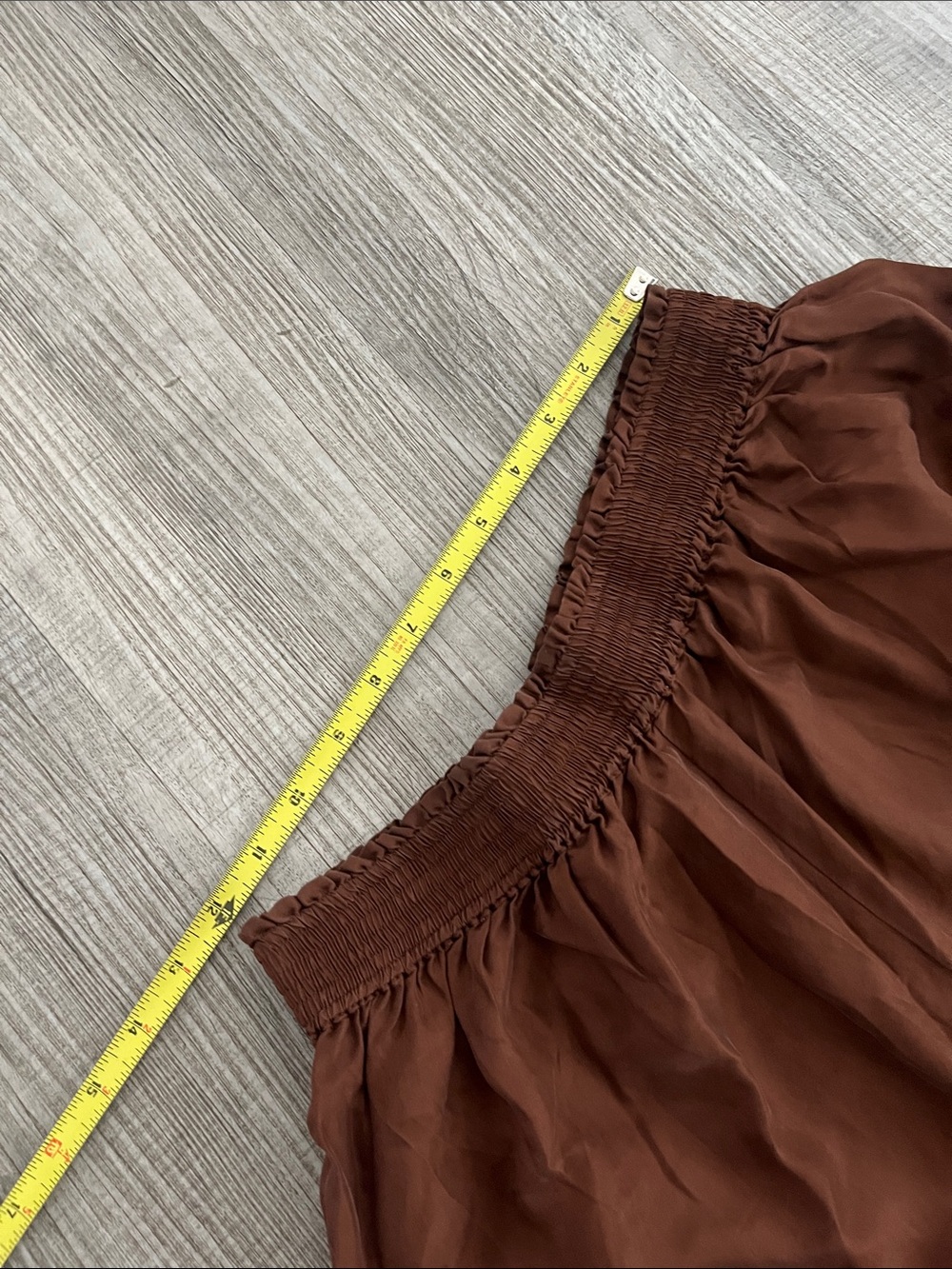 Wide Leg Brown Silk Pants - Picture 5 of 7